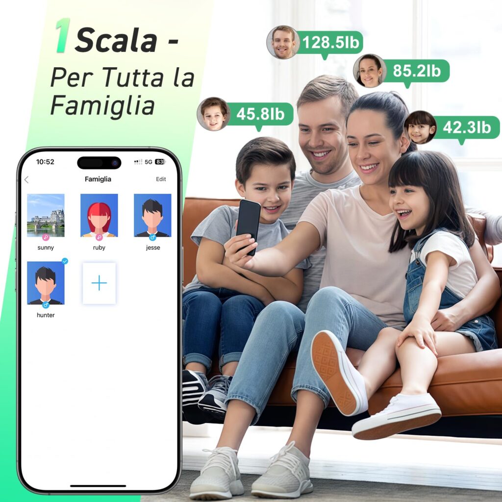 bilancia pesapersone digitale INSMART con bioimpedenza smart bluetooth