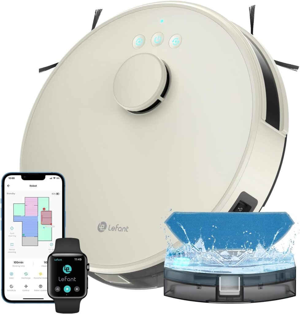 Lefant M1 Robot Aspirapolvere Lavapavimenti Champagne con navigazione laser dToF e aspirazione 5500Pa