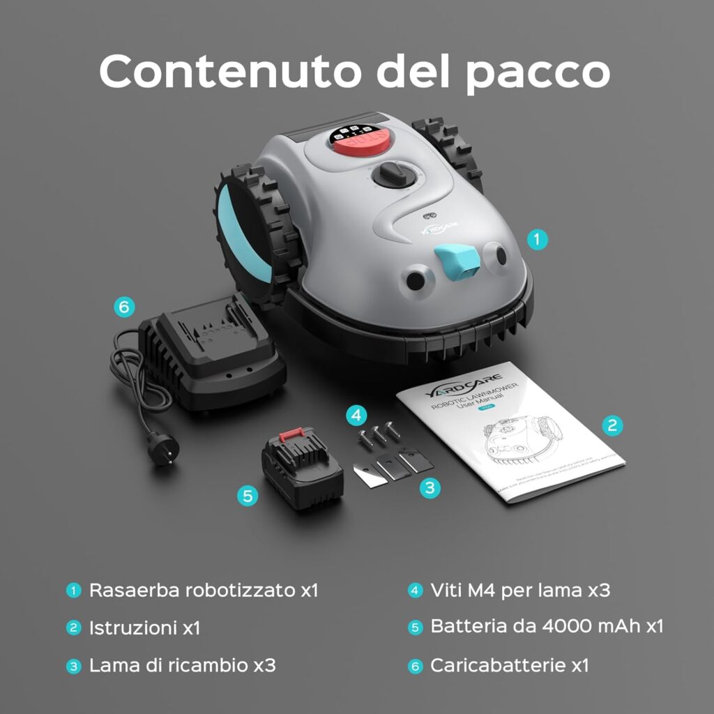 robot tagliaerba senza filo perimetrale con navigazione intelligente