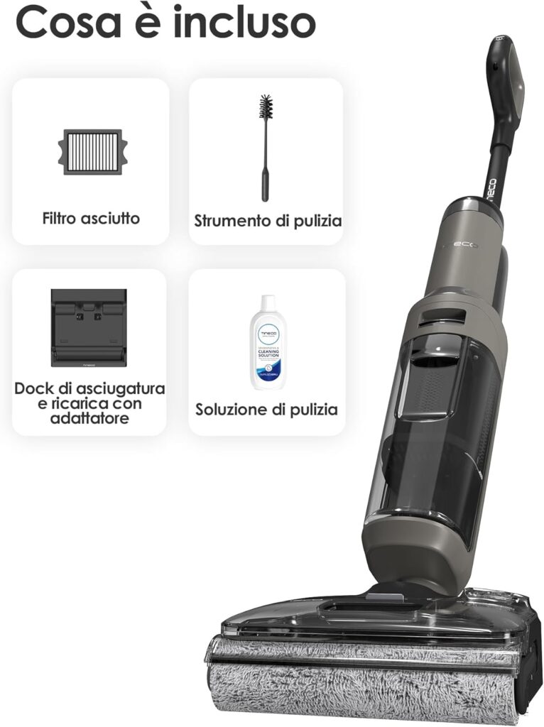 aspirapolvere lavapavimenti potente Tineco i6 Stretch