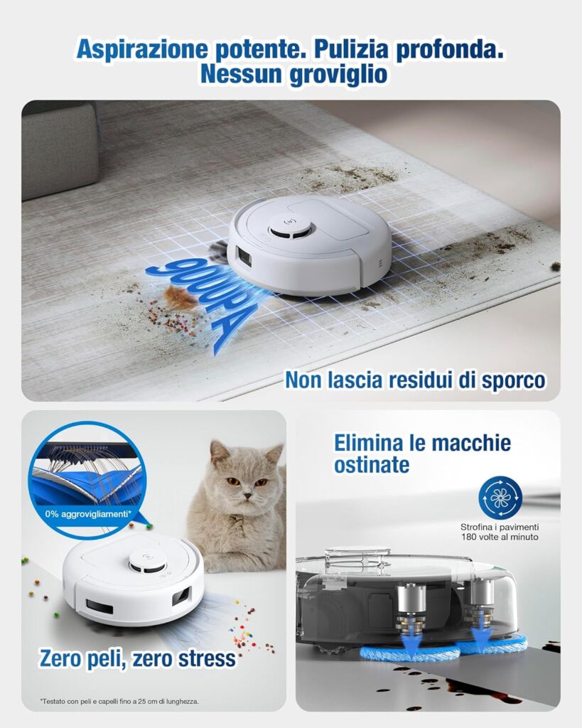 ECOVACS DEEBOT MINI contro peli animali