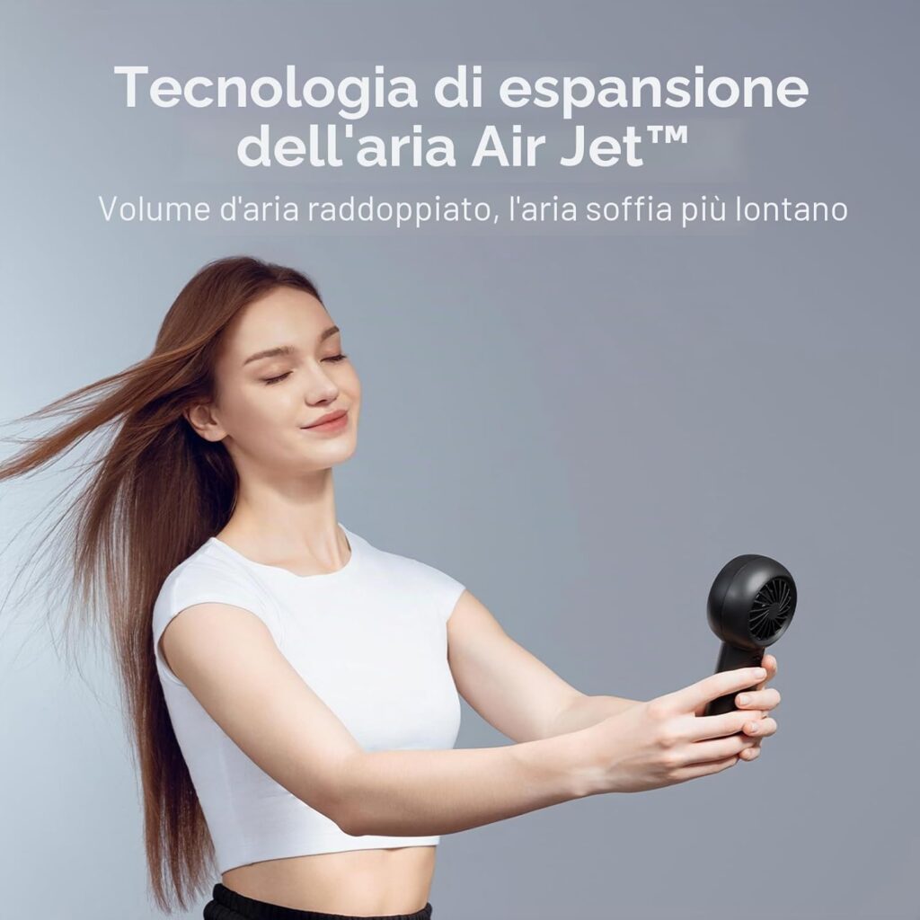 JISULIFE Ventilatore Portatile nero vista frontale